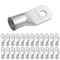 Vista 277 de SELTERM 25 piezas de lengüetas de cable de batería de cobre estañado de grado marino de 2/0 AWG de 3/8 pulgadas, terminales de anillo de calibre 00