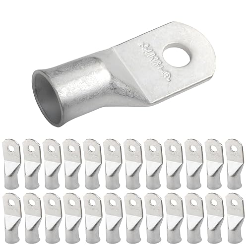 Miniatura 522 de SELTERM - Terminal en anillo de grado marino UL 2/0 AWG 3/8 pulgadas (25 uds) para batería, terminal tubular de cable eléctrico, conector calibre