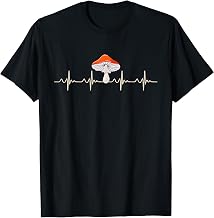 Mushroom hunter heartbeat heart rate EEKG mushroom T-Shirt
