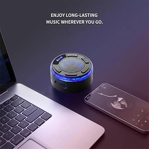 Miniatura 3 de IPX7 Waterproof Shower Speaker with RGB Light & LED Display, Bluetooth Portable Wireless Bathroom Speaker with Detachable Suction Cup and 360 Clear