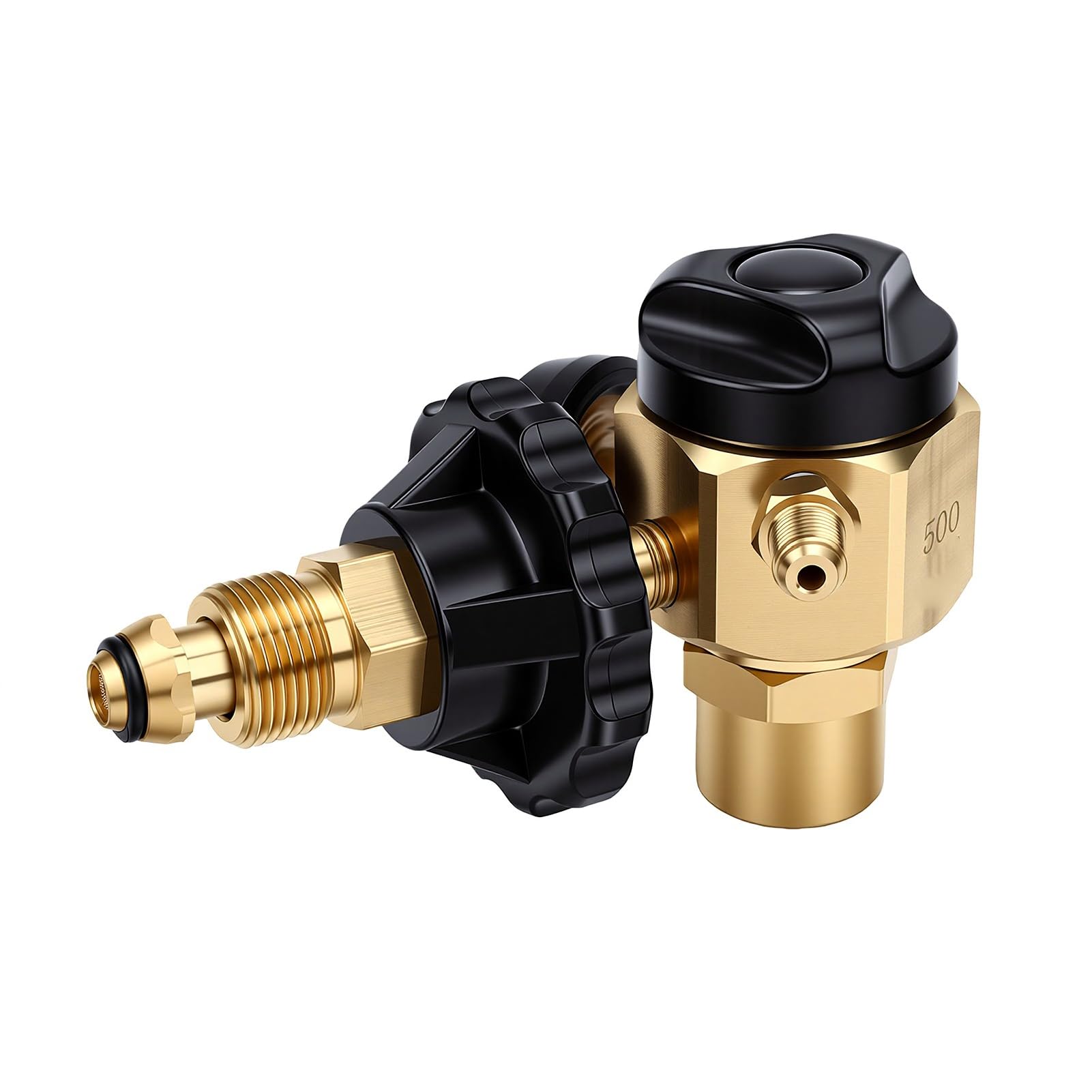 Goshyda Regulador de Purga de Nitrógeno de 500 Psi con Caudalímetro, Válvula de Control de Nitrógeno para Pruebas de Fugas, Regulador de Presión de Latón Resistente, Rosca SAE de 1/4 Pulgadas para
