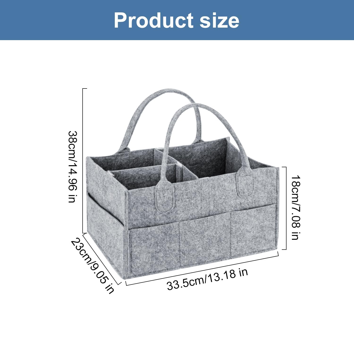 Organisateur de Rangement Pliable en Feutre avec Poignées Panier Multifonction