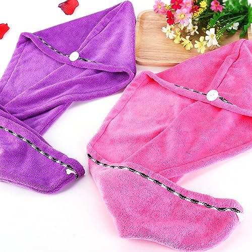 Balacoo 6 Peças Toalha De Cabeça Envoltória De Banho Toalha De Secagem De Cabelo Tampas De Microfibr