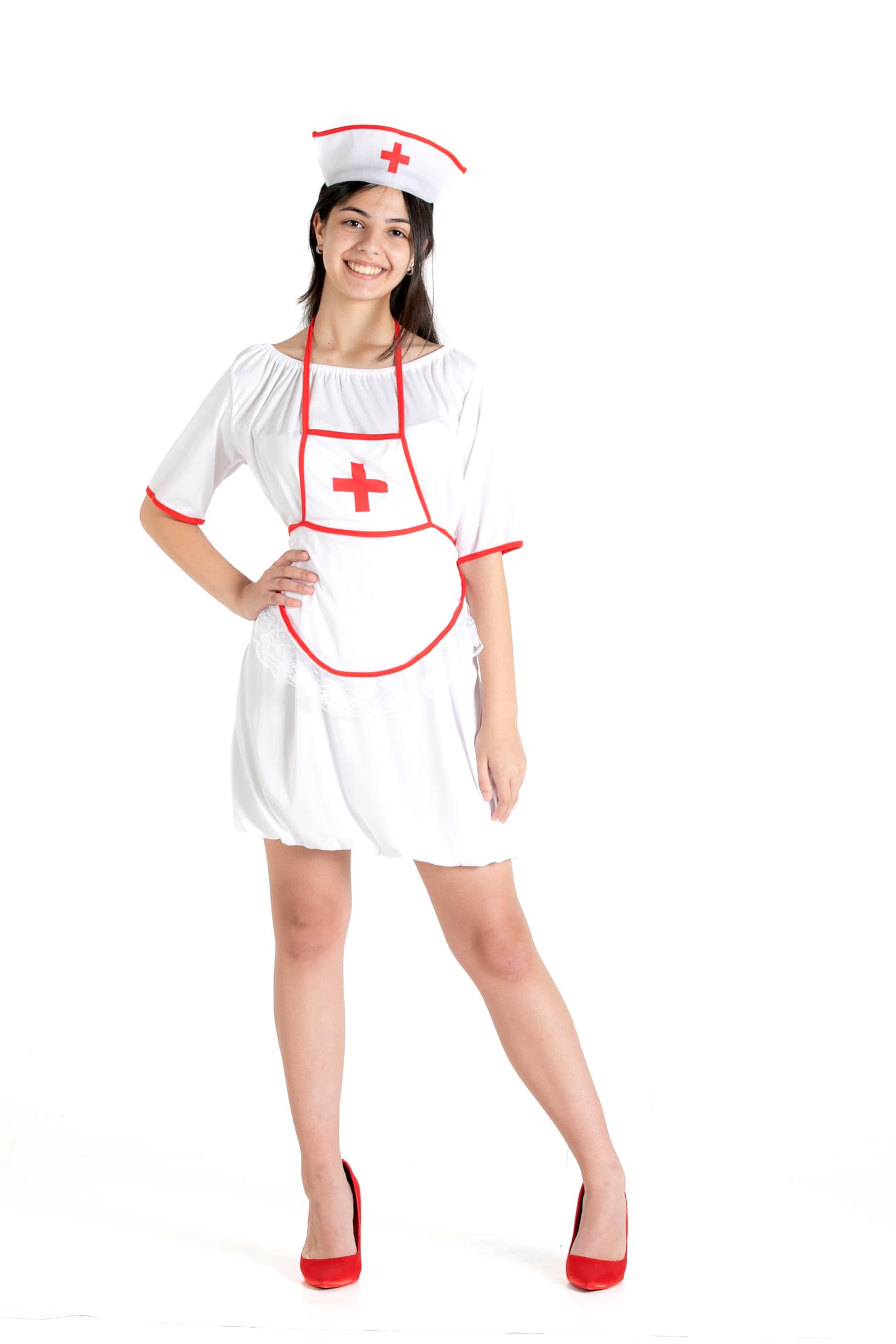 Ciao Nurse Costume Woman (One Size Adult) White/Red