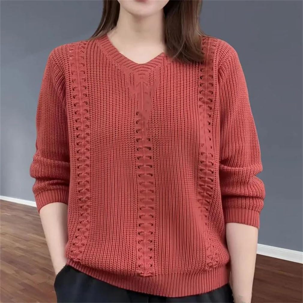 Women's V-Neck Knitted Sweater Fall Inside Solid Color Bottoming Shirt Top