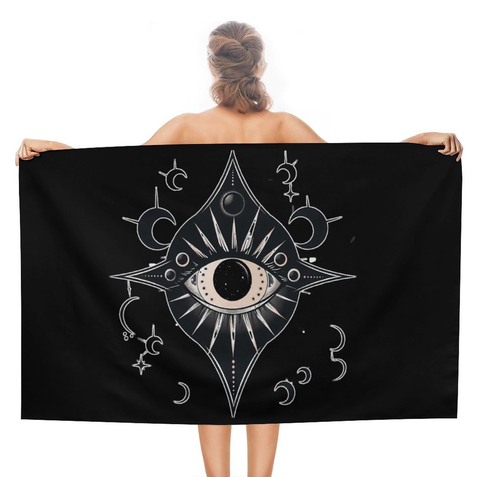 CGSBNGHA Gothic Blackcraft Wiccan Witch Pagan Eye Beach Towels Soft Bathroom Bath Pool Swim Towels for Women Men