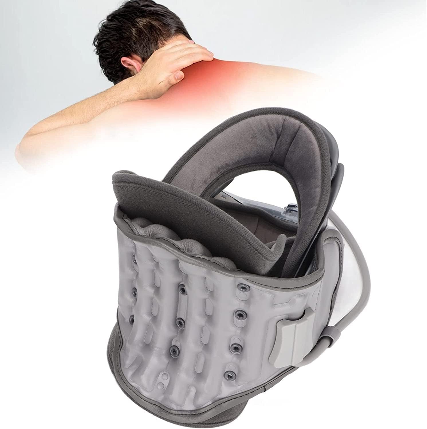 Supporto per Il Collo per Il Dolore al Collo, Dispositivo di trazione cervicale, Strumento di Terapia di correzione dello Stretching Regolabile, tutore Portatile per alleviare Il d