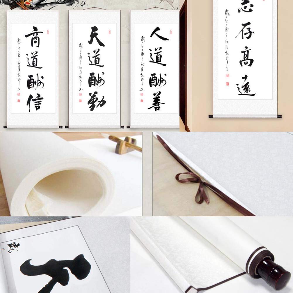 Amazon｜室内装飾玄紙中国書道スクロールハンギングアート 40 x