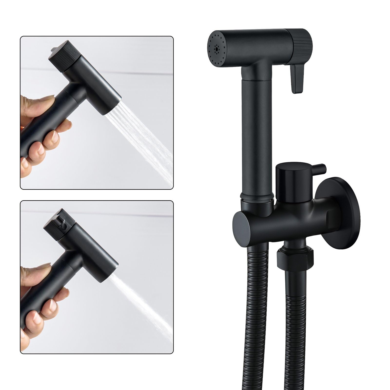 Bidet prysznicowy, kran bidet z regulowanym ciśnieniem wody, przenośny kran do toalety zestaw prysznicowy z zaworem i wężem prysznicowym 1,2 m, prysznic bidet do toalety pełna toaleta