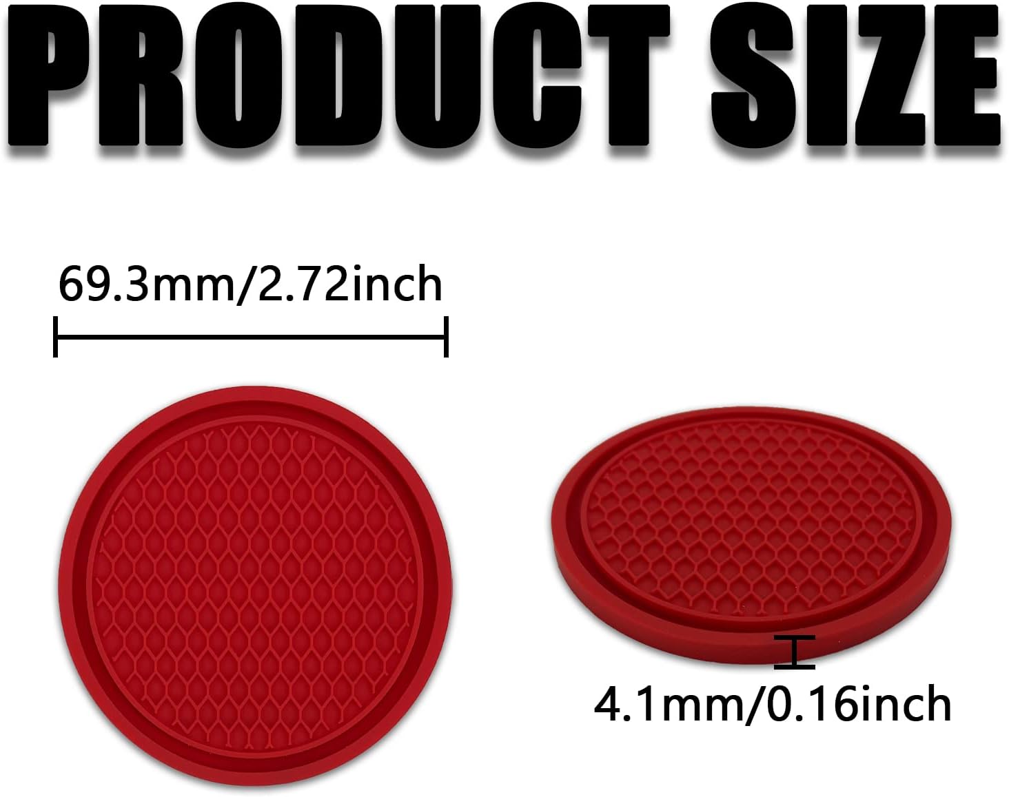 Msyuusr 4PCS Car Cup Holder Coaster, Silicone Honeycomb Auto Anti Slip Insert Coaster, Universal Car Accessories for Most Car Interior (Red) image 2
