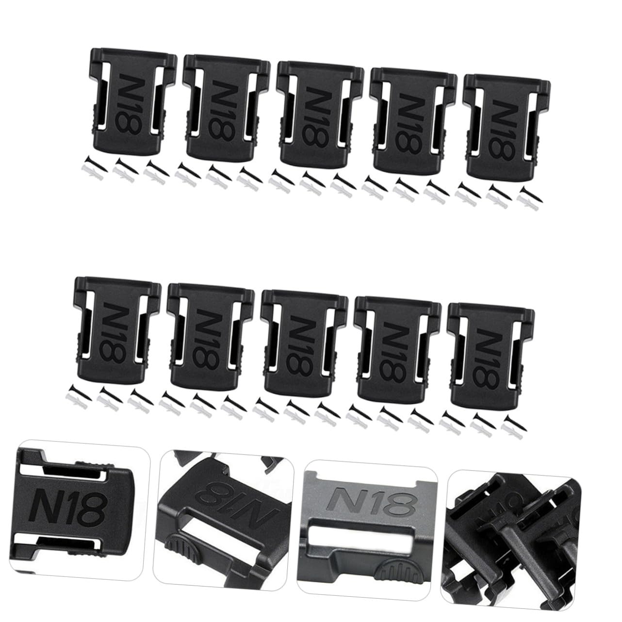 10 Pezzi Batterie Ricaricabili Rack per Batterie Compatibile per Facile Installare e Resistente