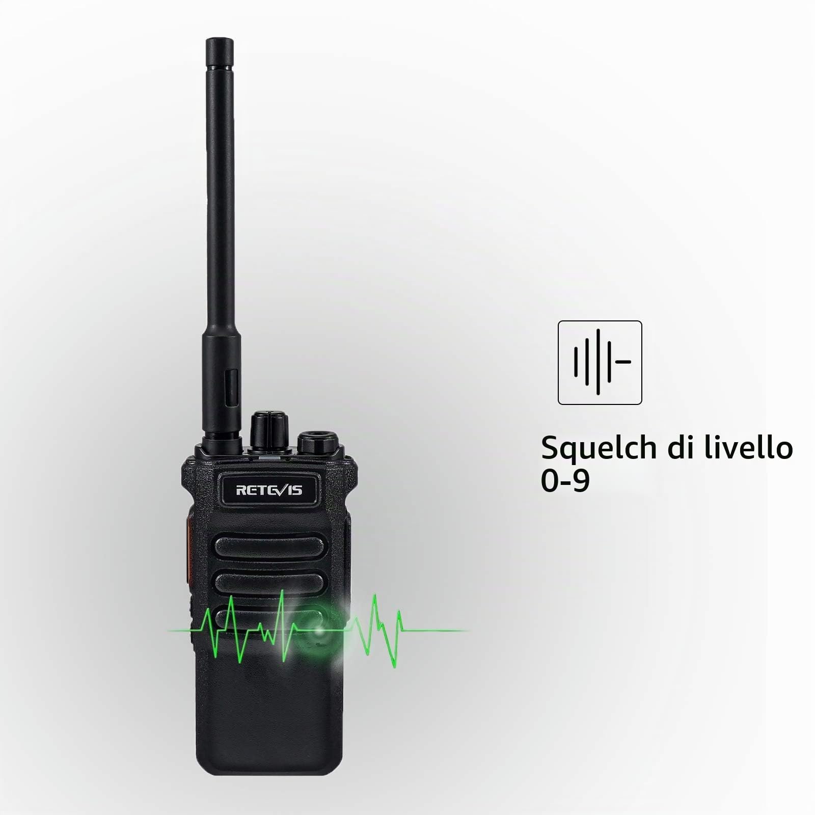Retevis RT86 Walkie Talkie Lunga Distanza con Auricolare, 2600mAh 16 Canali Ricetrasmettitore Portatile Robusto, VOX Squelch Scan Torcia Allarme Radio 2 Vie per Sicurezza, Cantiere (Nero, 3 Pz) | 2600mAh 16 Canali Ricetrasmettitore, VOX Squelch Scan Torci