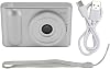 Compact Small Camera for 4K Digital Camera, 48MP HD Pocket Micro SLR Camera with 16X Digital Zoom, 2.4 TFT Screen Travel Photography Vlog Silver
