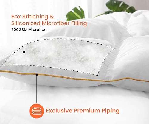 Miniatura 6 de SGI - Edredón de plumón alternativo tamaño King de gran tamaño, gris oscuroblanco, 300 GSM, relleno de fibra siliconada, funda de edredón acolchado