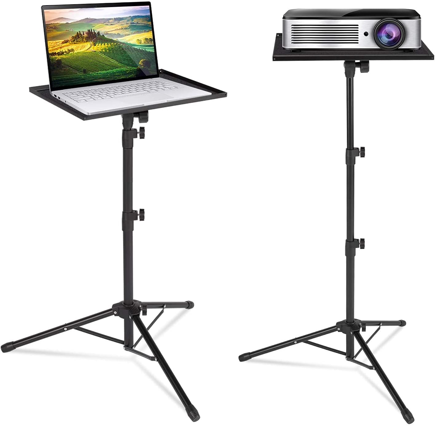 Klvied Projector Tripod Stand, Universal Laptop Tripod Stand, Portable DJ Equipment Stand, Folding Floor Tripod Stand, Outdoor Computer Table Stand For Stage or Studio, Height Adjustable 23 to 63 Inch