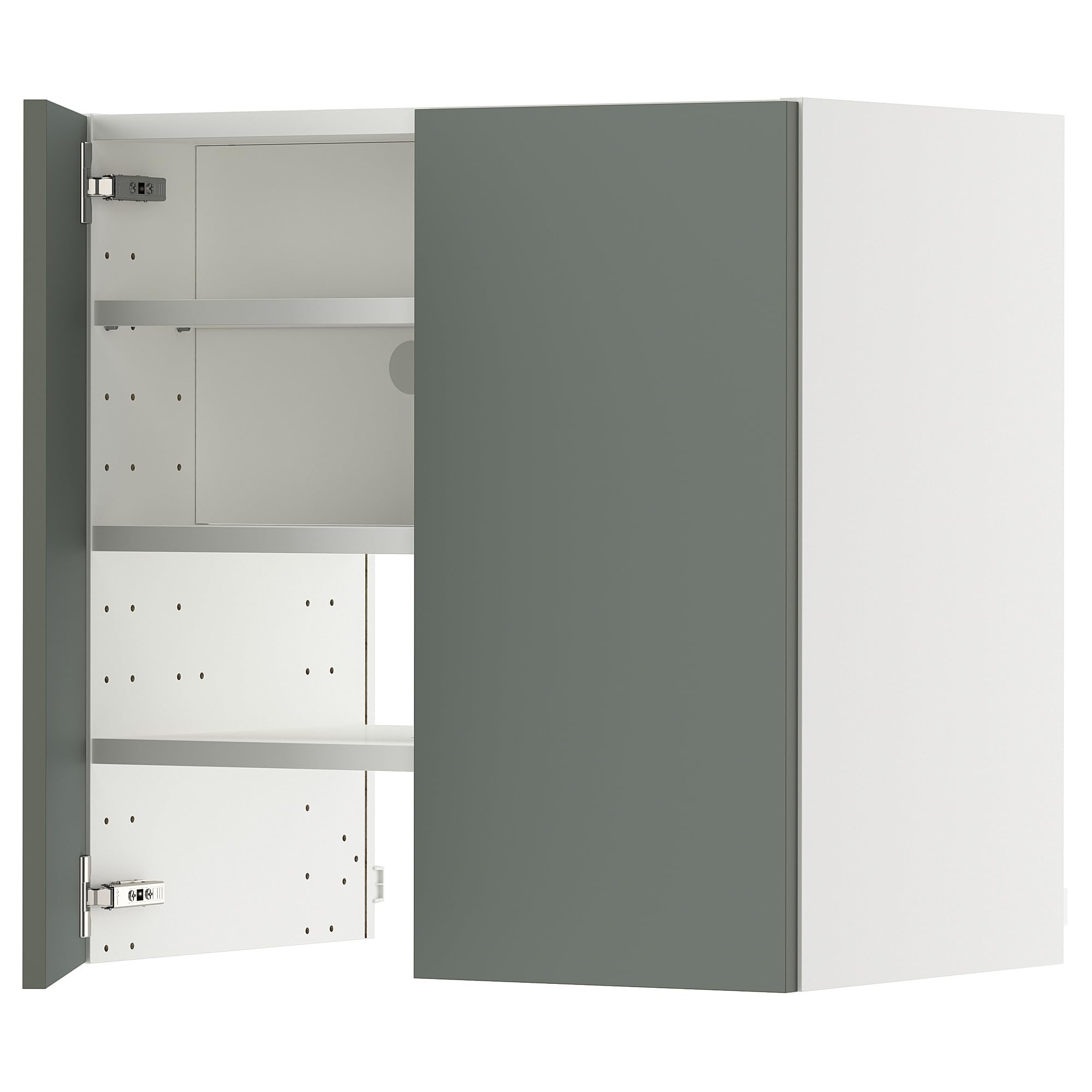 Meuble haut METOD avec niche et porte gris mat Nickebo 60x60 cm