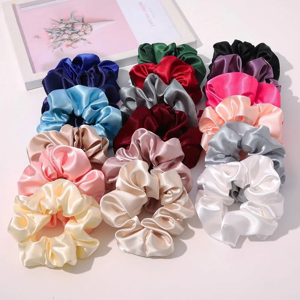 Starvis Satin Scrunchies for women/girls | 12 Different colors (Pastel/Dark shade) |Gift combo for women, Hair Ties combo, Anti-Hair-Breakage | Scrunchies for Womens Hair Band (Pack of 12) (B0CVV4255G) Amazon Price History, Amazon Price Tracker