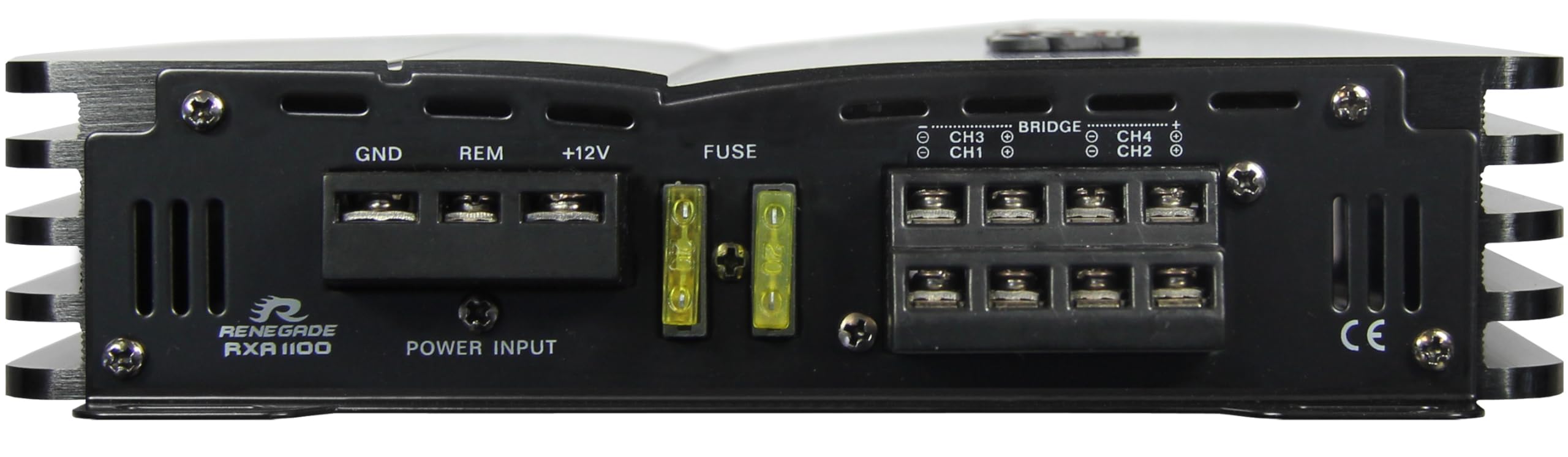 Renegade RXA1100-4 - Amplificador de audio para coche (1100 W, puente y estabilidad, 2 Ω)