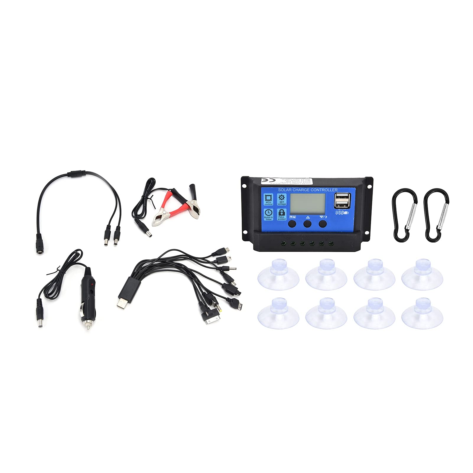 Kit Pannelli Solari 2x10W con Controller 30A Modulo Fotovoltaico USB 5V per Ricarica di Emergenza Barca