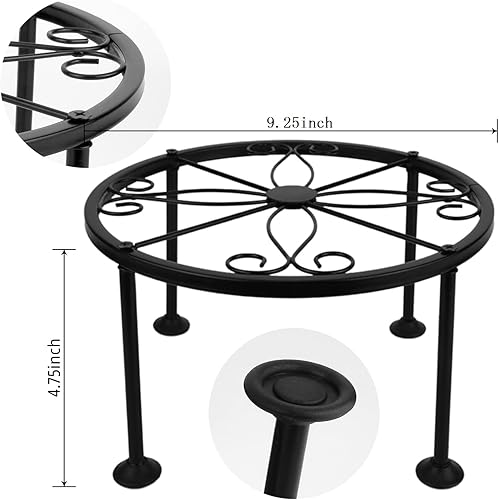 Miniatura 2 de Paquete de 1 soporte para plantas en maceta, soporte de hierro inoxidable negro para macetas perfecto para contenedor de jardín resistente,