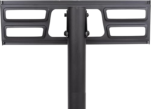 Miniatura 3 de Soporte de TV móvil con ruedas, altura ajustable inclinable, soporte de TV con estante multimedia para televisores LED, LCD, OLED planos y curvos de