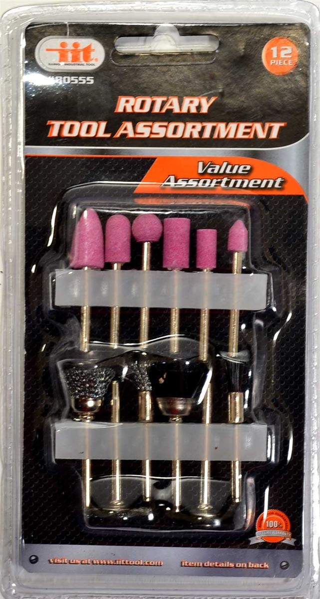 THERMO 12 pcs Rotary Tool Assortment Set for Hobby Craft,Die Grinder Accessory Set with 1/8" Shank.
