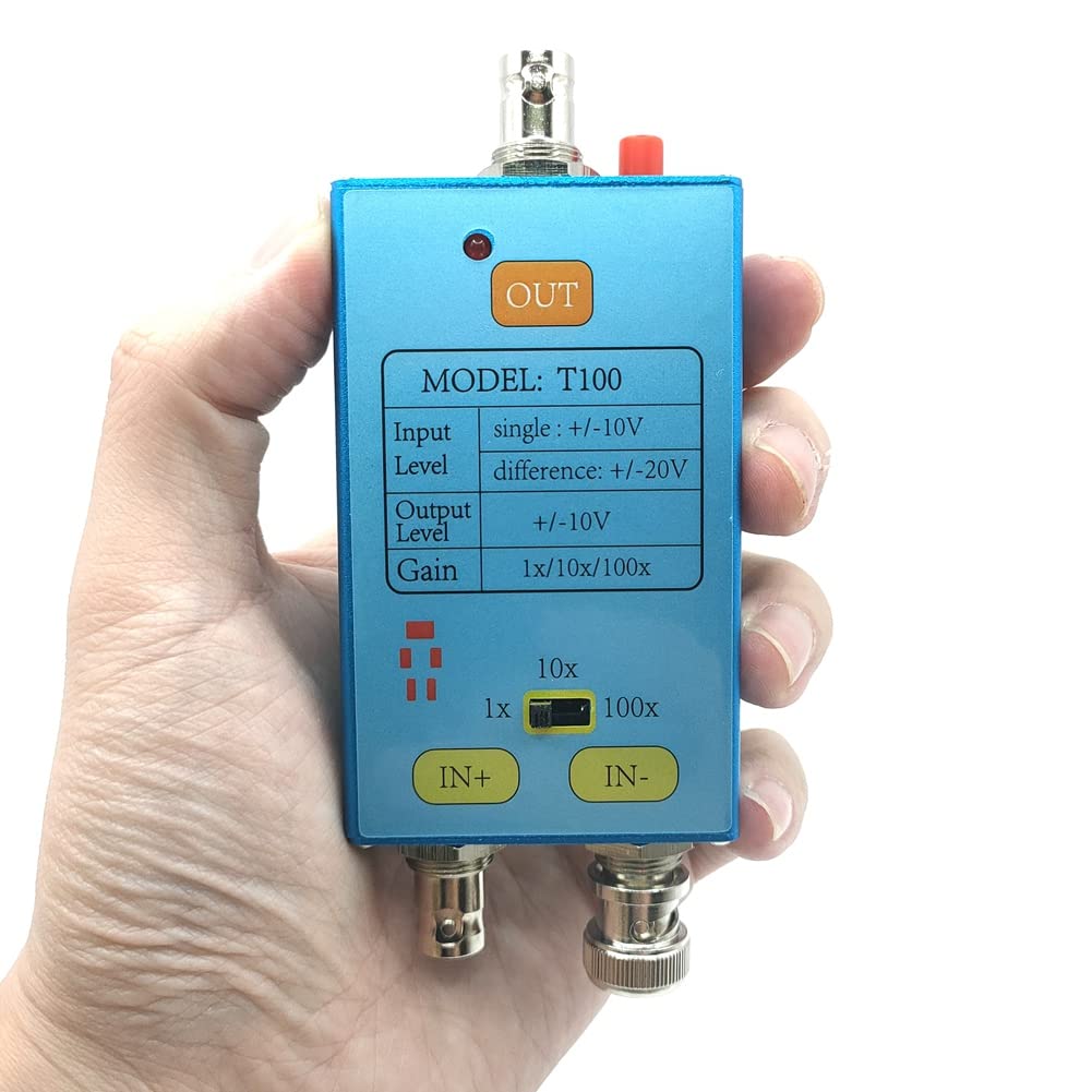 TagIo Osciloscopio de de Banda de 10M Ganancia Diferencial Sondas Divididas Herramienta de MedicióN de SeñAl EléCtrica DéBil Amplificador de SeñAles 100X