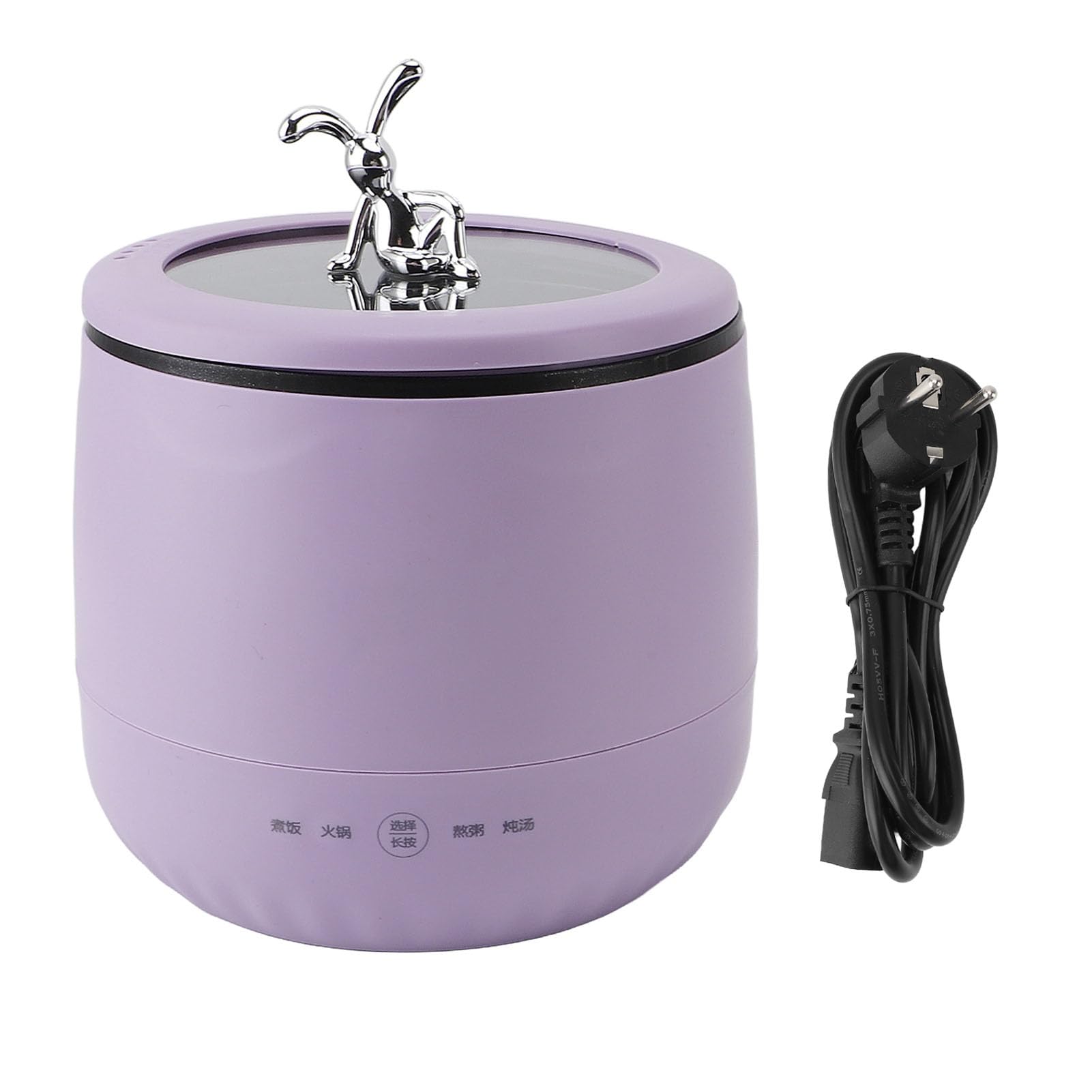 Mini-Reiskocher Multifunktional für 2 Personen, 1,8 L, 450 W, tragbar, EU-Stecker 220 V (PURPLE)