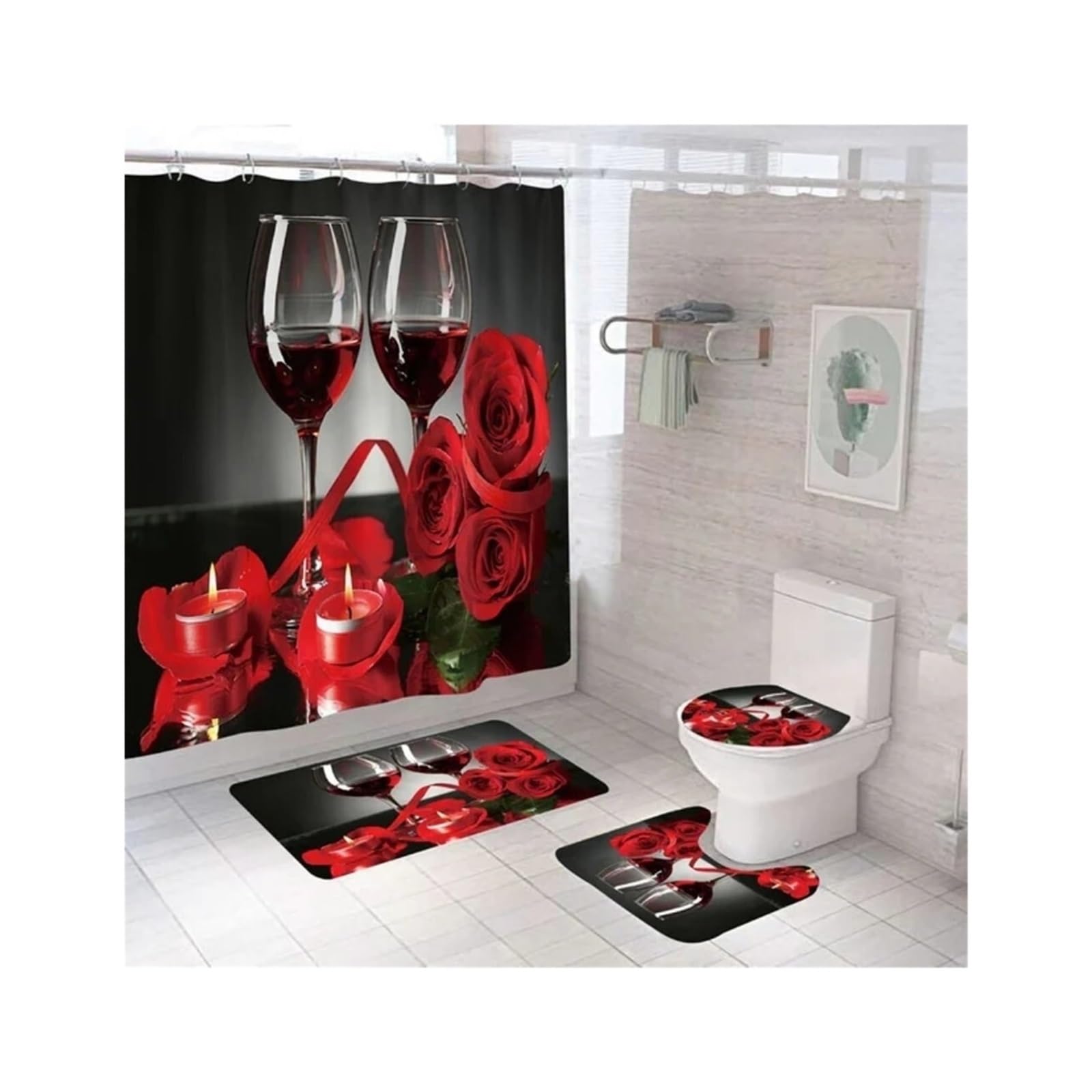 Tenda Bagno Minimalista Tenda da doccia stampata con rose