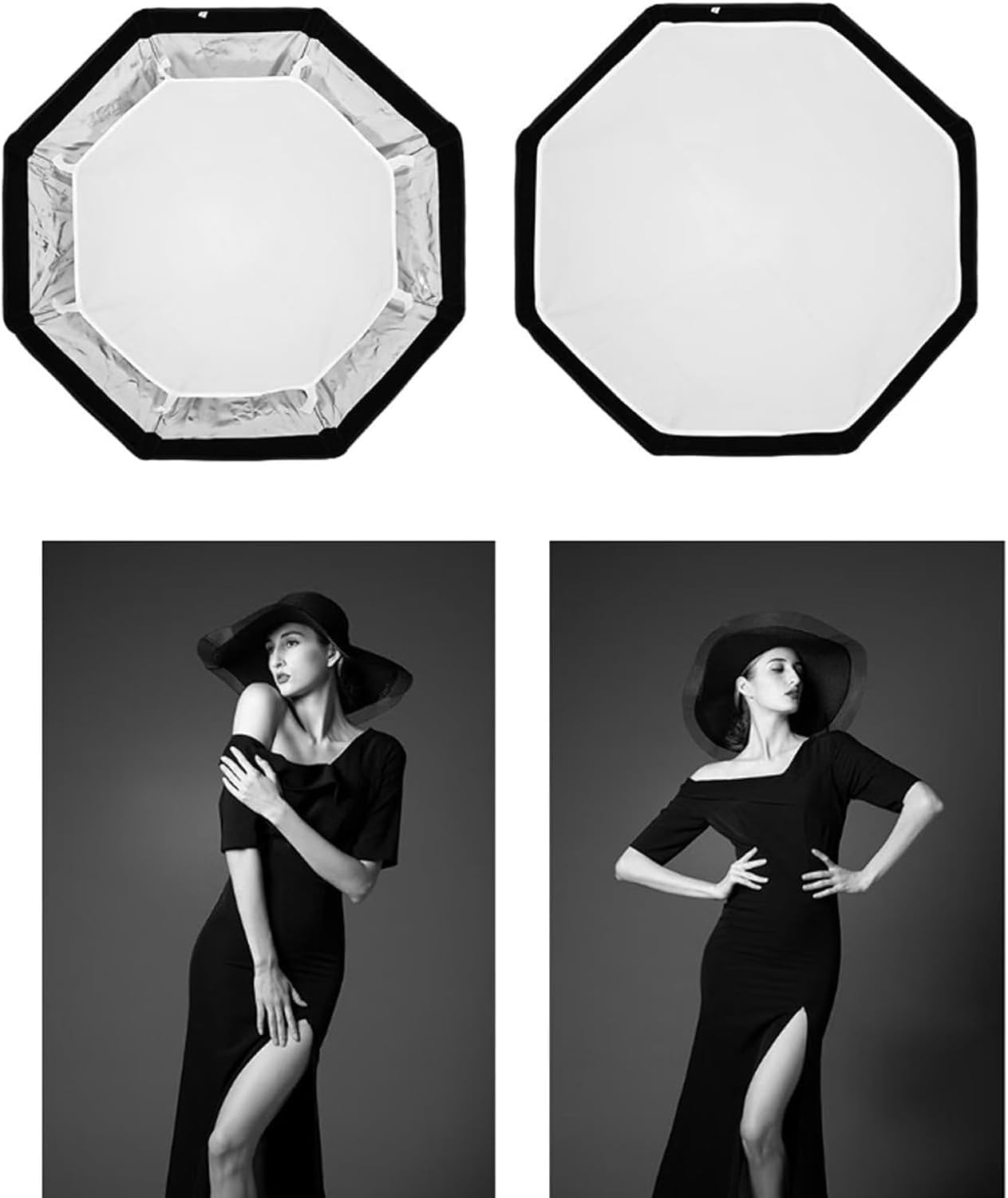 Softbox Honeycomb Grid, Octagon Umbrella Photography Softbox for Yidoblo ZC-100BI ZC-100C ZC-150BI, etc COB Lighting w/Bowens Adapter+ for Studio, YouTube, Vlog, Live, etc