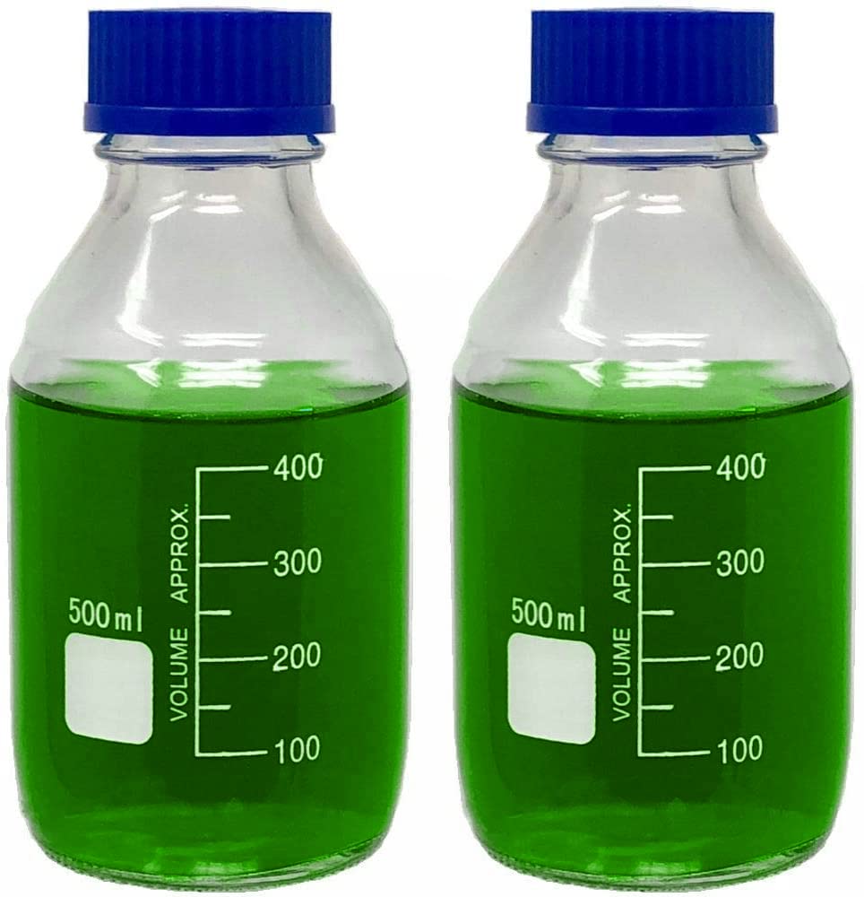 Buy Pack of 2 Heavy Duty 500ml Glass Round Storage Reagent Bottle