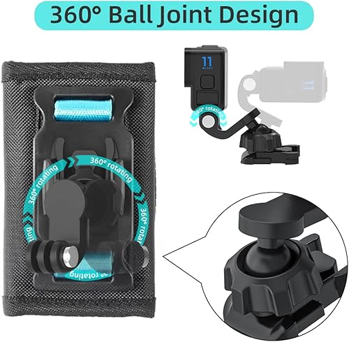 Miniatura 2 de SUREWO Mochila para mochila con gancho universal en J de bola compatible con GoPro Hero 13121110987(2018)65 Negro, DJI Osmo Action 5 pro43 y la