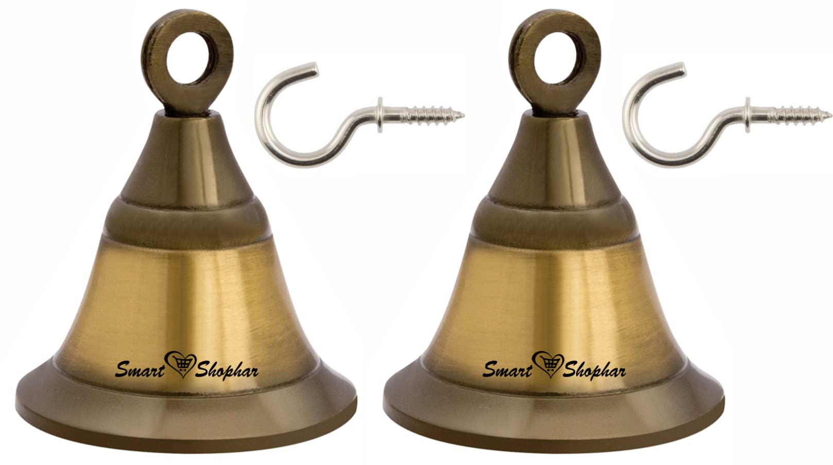 Smart Shophar Brass Jingle Decorative Bell 1.5 Inches, Heigth 2.05 Inches Antique, Pack of 2 / Classic Design/Musical Accent/Vintage Door Decor/Ideal for Parties and Events/Grill Balconies (B09C88G8VP) Amazon Price History, Amazon Price Tracker