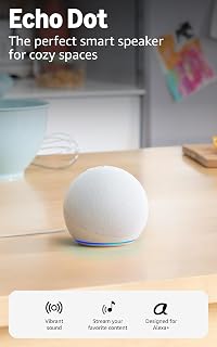 Amazon Echo Dot 5th Gen 2022 Glacier White - Smart Alexa Speaker with Motion & Temp Sensors, Vibrant Sound