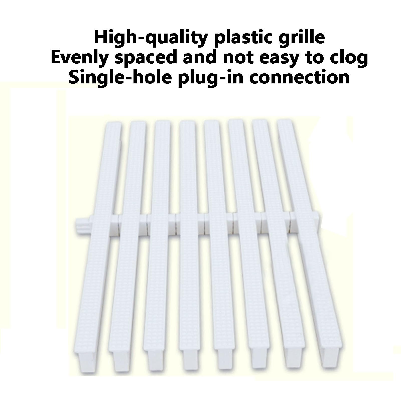 Griglia di Troppo Pieno per Lo Scarico della Piscina, griglia di Scarico in plastica, Accessori di Supporto per Piscine, per terrazze, vialetti e patii (20x100 cm/10 Pezzi)