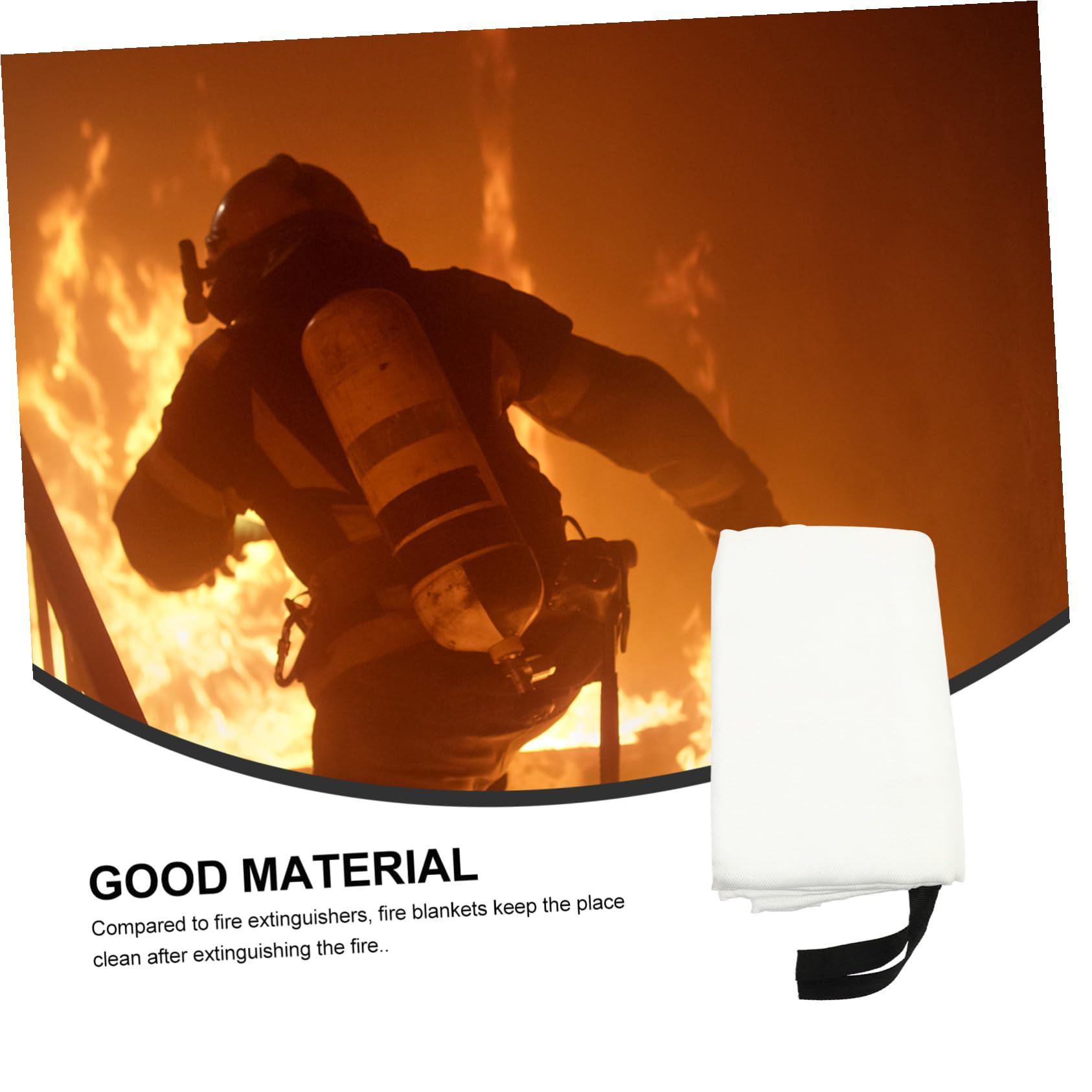 Manta Ignífuga de Emergencia Ligera y Compacta Resistente Altas Temperaturas para Cocina y Protección contra Incendios Domésticos