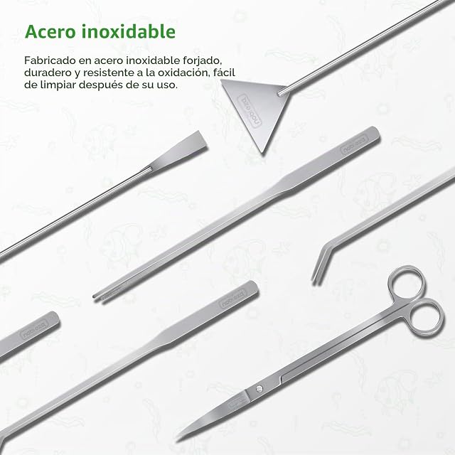 Foto 3 de 7 de Nobleza 4-en-1 Herramientas de Acuario, Acero Inoxidable Accesorios de Limpieza de Acuarios