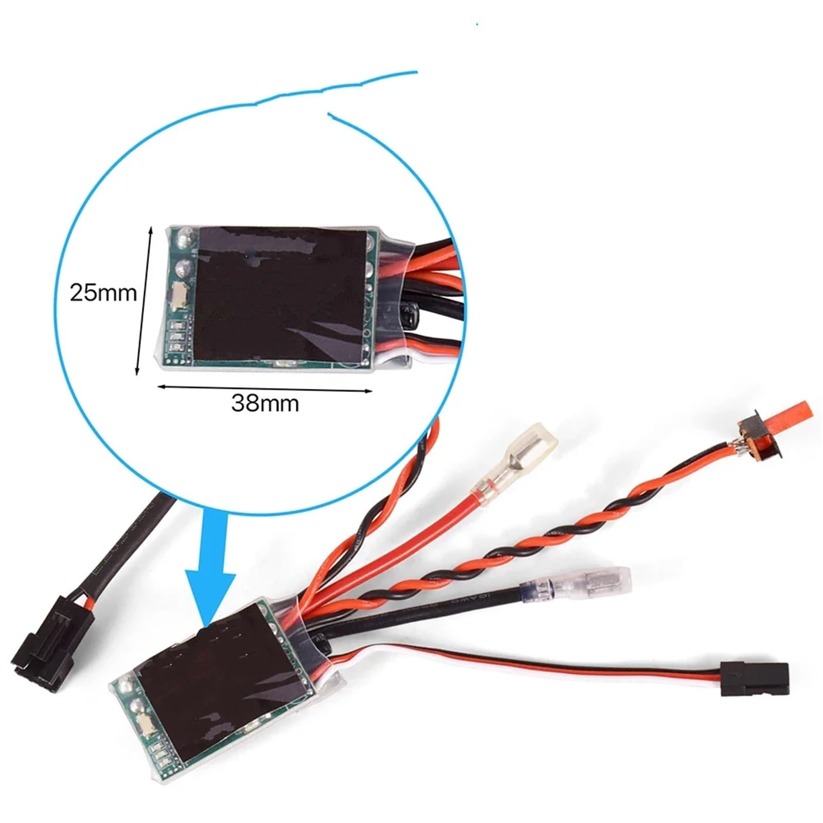 para Mini 2S 30A Cepillado ESC Controlador De Velocidad Eléctrico BEC 5V 3A con Freno RC Modelo Coche 280 290 370 380 390 Reemplazo Motor RC Cepillado Esc