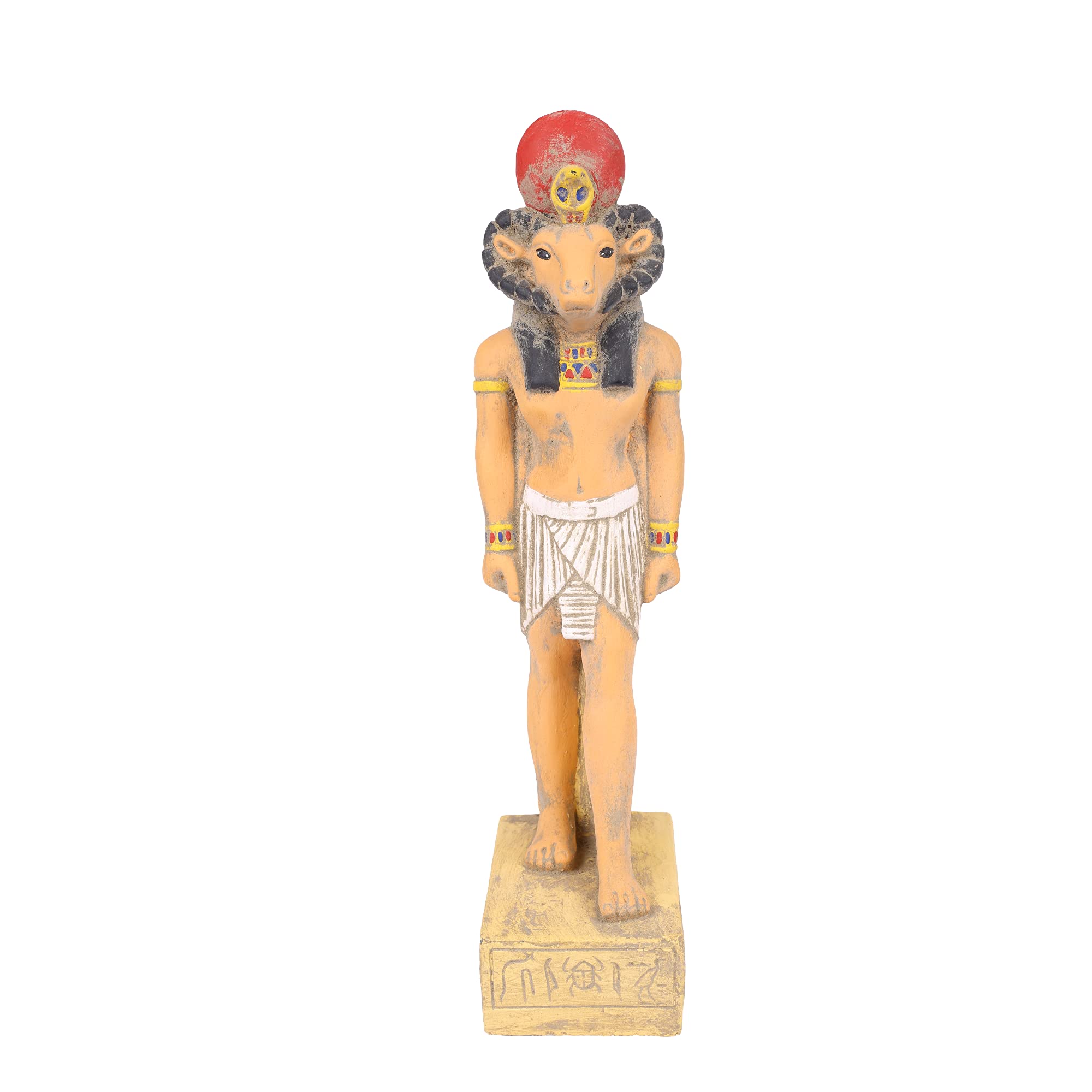 statue of khnum Egyptian Goddess of the Nile and fertility in form of Ram made of heavy stone with natural colores