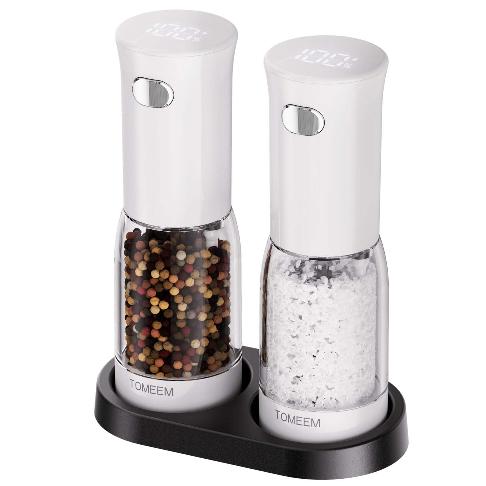 Amazon.co.jp: TOMEEM 電気塩コショウグラインダーセット(2個) 6段階