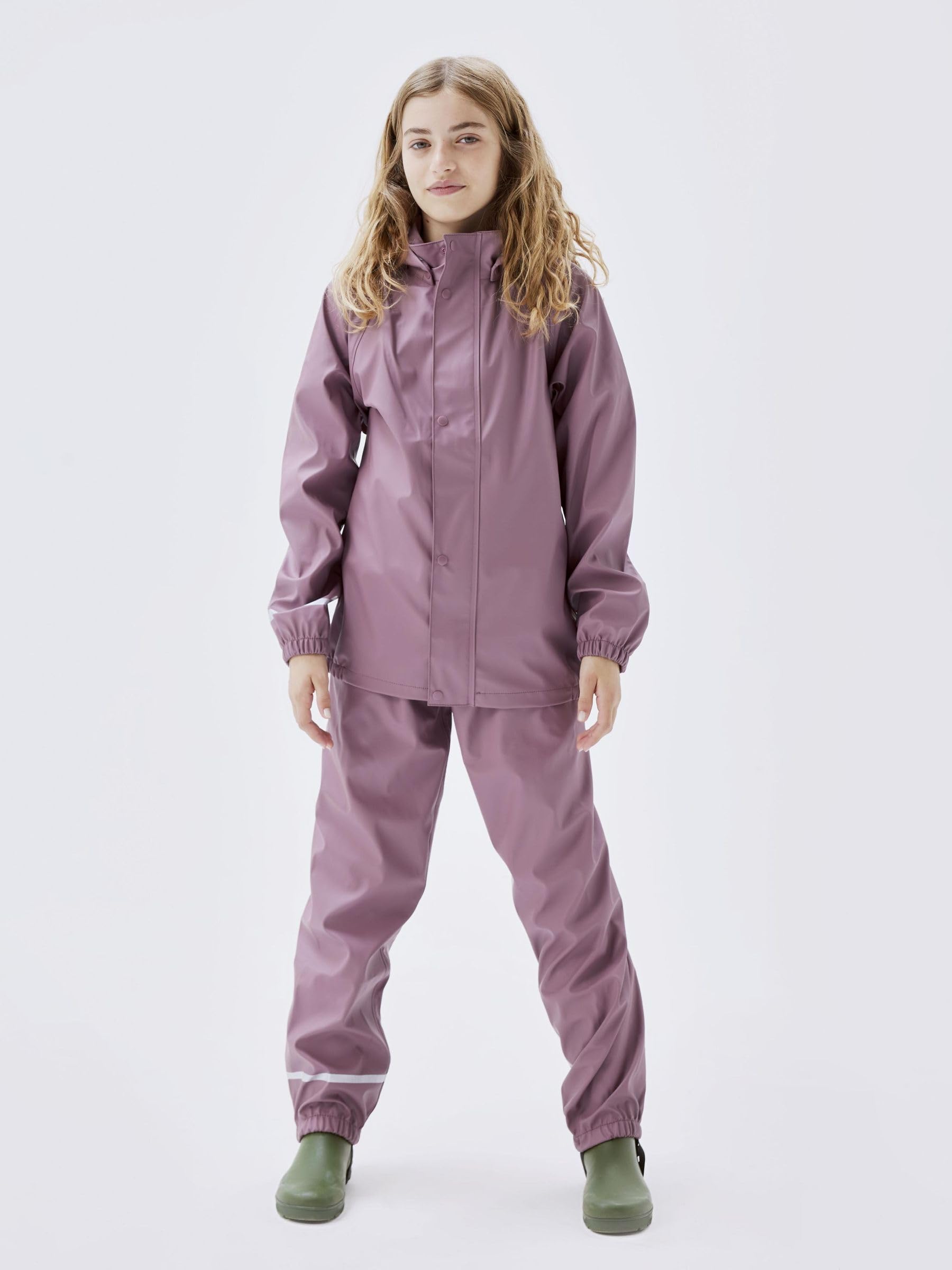 NAME IT Nkndry Rain Set Noos Zestaw Przeciwdeszczowy Uniseks, Fioletowy (Wistful Mauve), 104