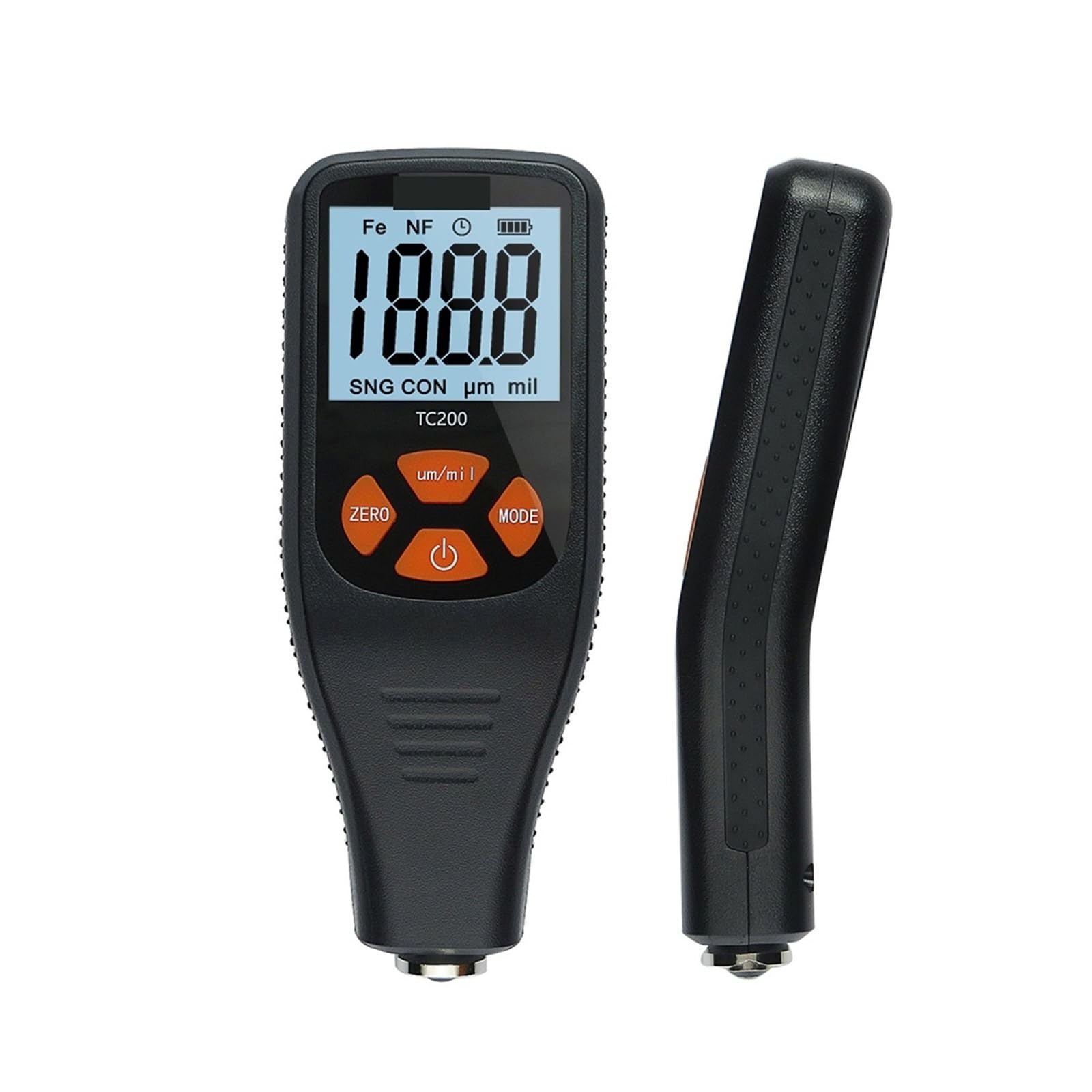 Miernik grubości powłoki TC200 Podświetlenie LCD Pomiar folii Kompozytowy miernik grubości lakieru samochodowego Fe/NF(Red)
