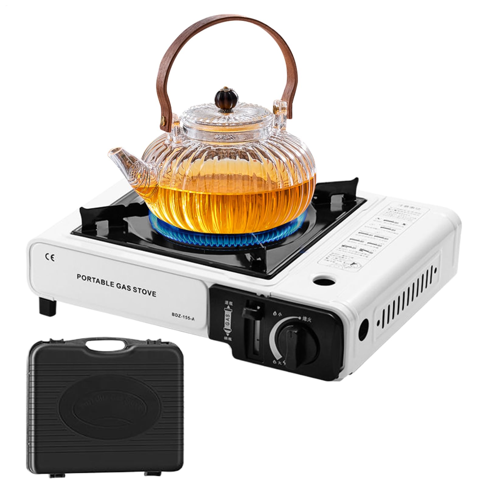 Przenośna Kuchenka Turystyczna Na Kemping Przenośny regulowany palnik | Jednopalnikowa Kuchenka Turystyczna Sprzęt Biwakowy Backpacking Wędrówki Ogród Przetrwanie Plaża Tailgating Gotowanie Biwako