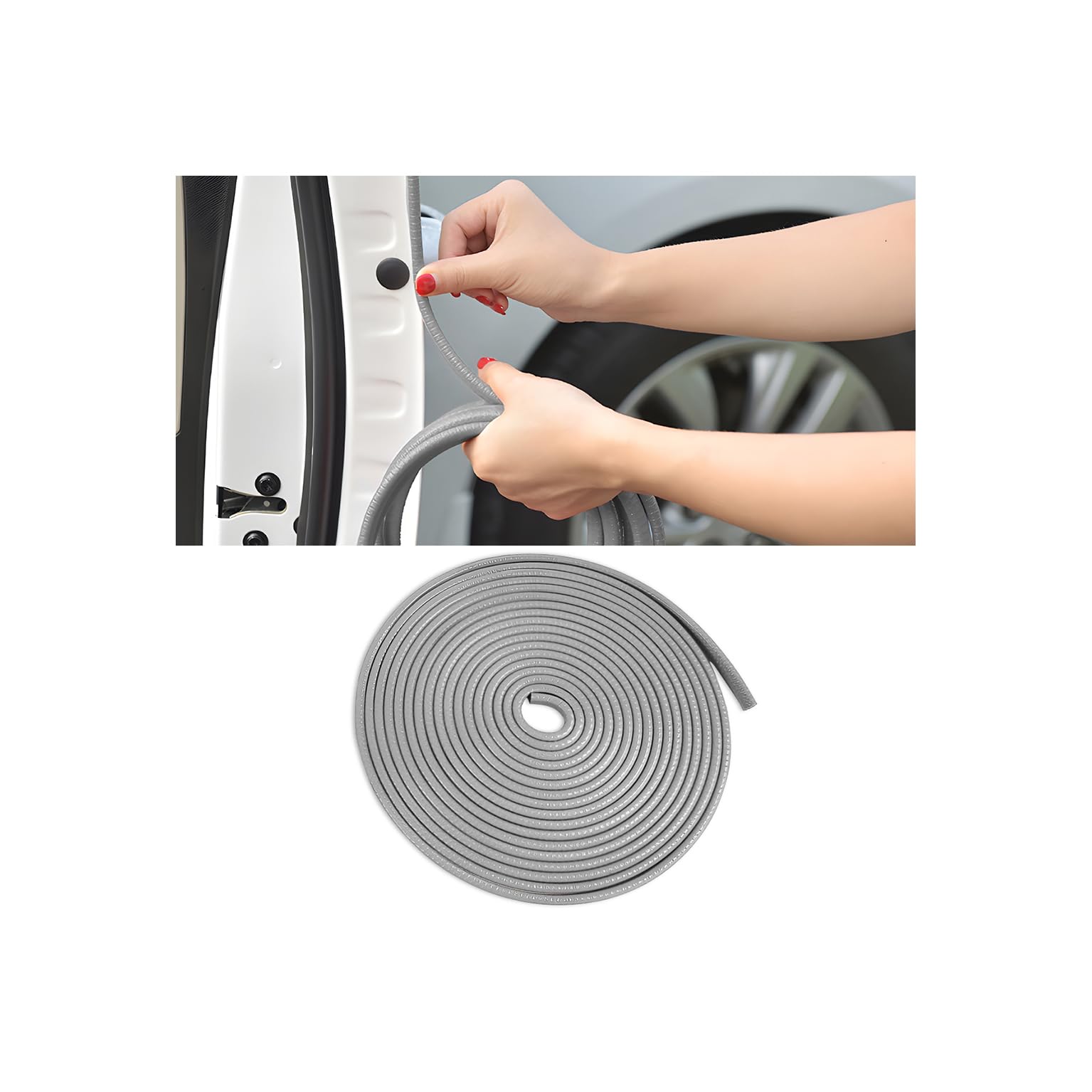Osilly 16FT Metal-Reinforced Rubber Car Door Edge Guards, Gray