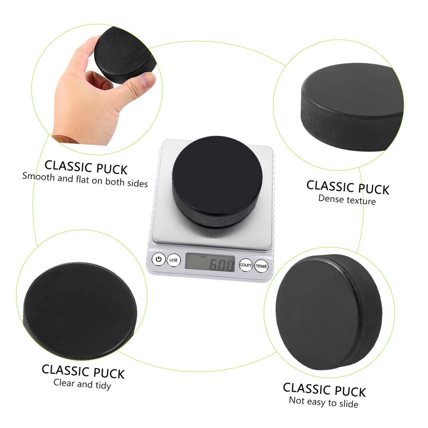 VANZACK 9pièces Palets Entraînement Officiels pour Hockey Glace Set pour Garçon Fille Et Adultes
