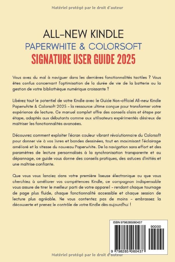 All-new Kindle Paperwhite & Colorsoft Signature User Guide 2025: Manuel Débutant avec Astuces, Conseils, et Instructions Étape par Étape pour ... Avancées du Tactile (French Edition) image 3