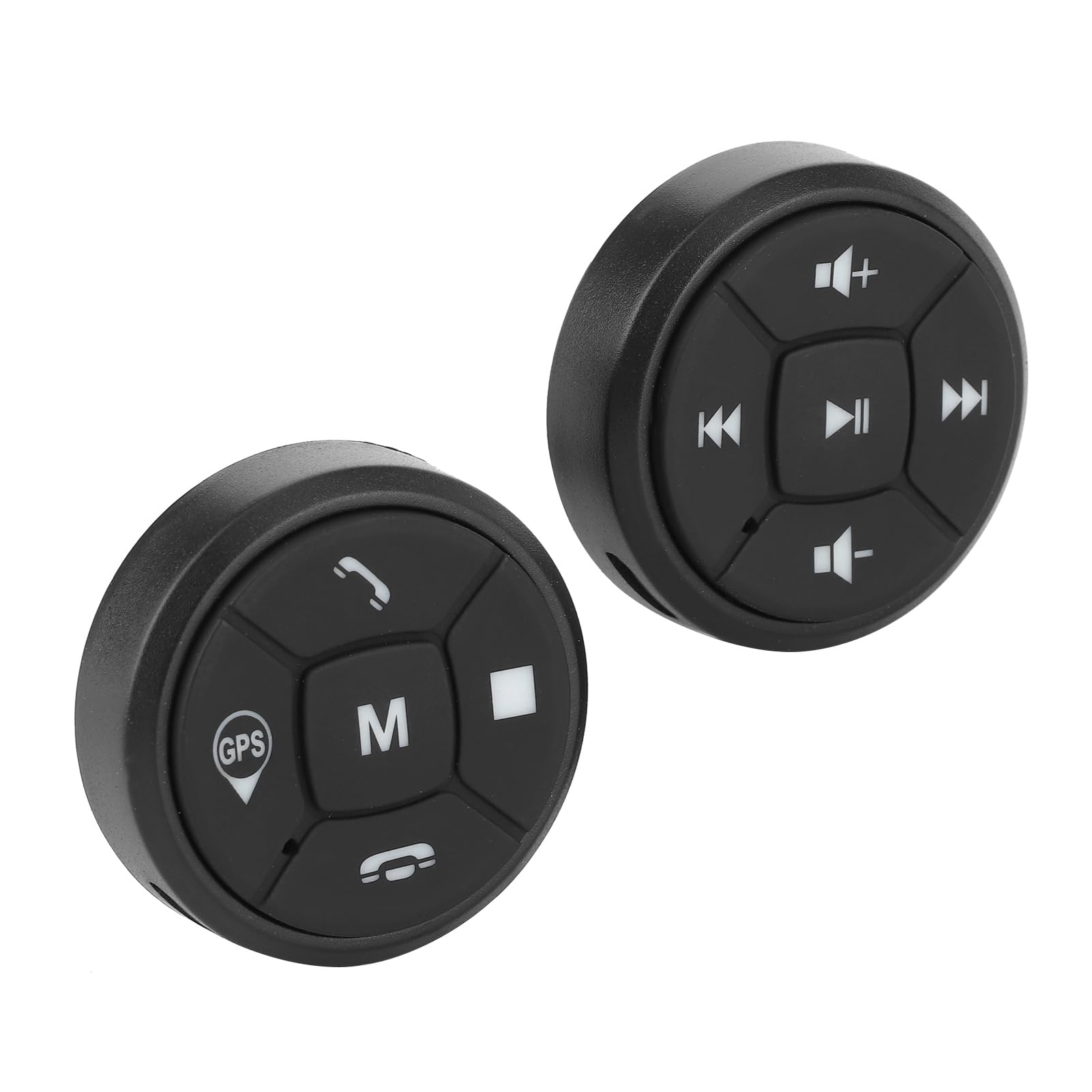 SIXRUN Bouton de Commande au Volant, Télécommande sans Fil, ABS Métallique, Contrôle GPS du Volume de la Musique et Vidéo pour Voitures