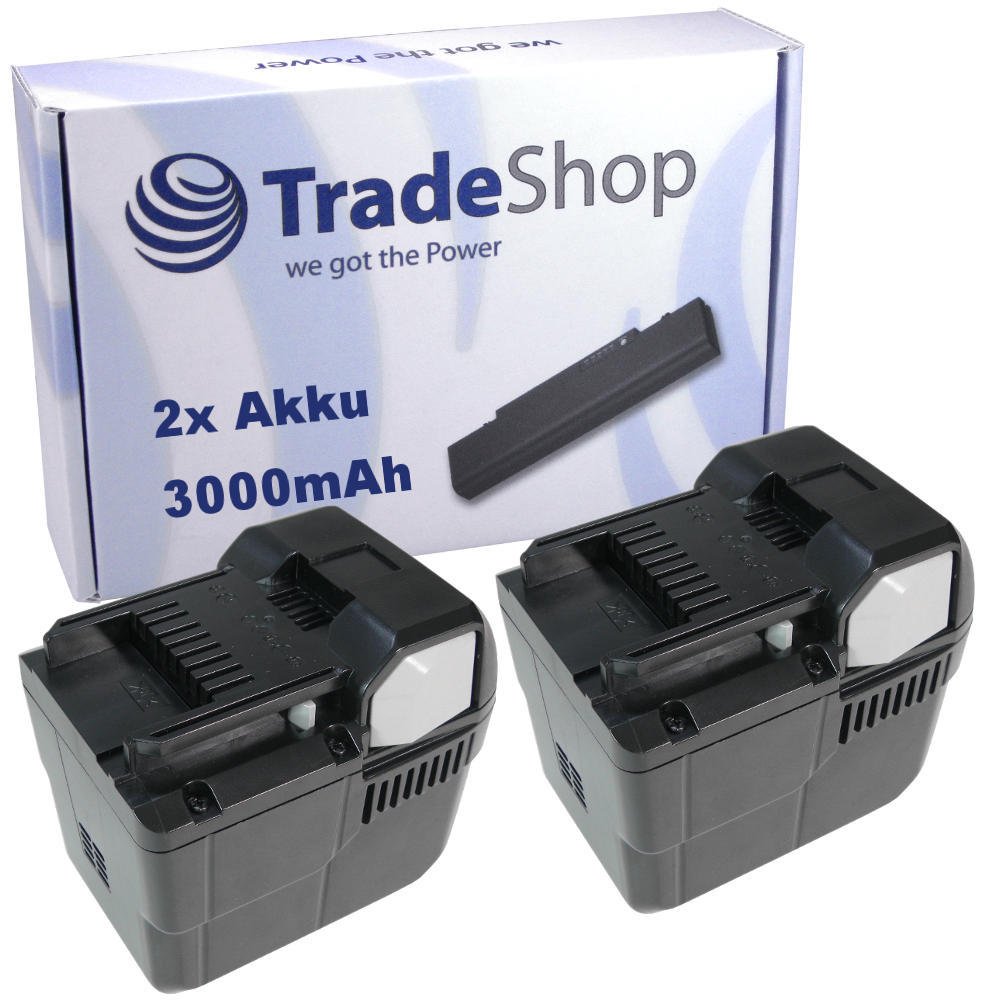 Trade-Shop - 2 batterie agli ioni di litio ad alte prestazioni, 36 V/3000 mAh, sostituisce Hitachi/Hikoki BSL 36 BSL 3620 BSL 3626 X BSL3630 C345030R / utensili elettrici