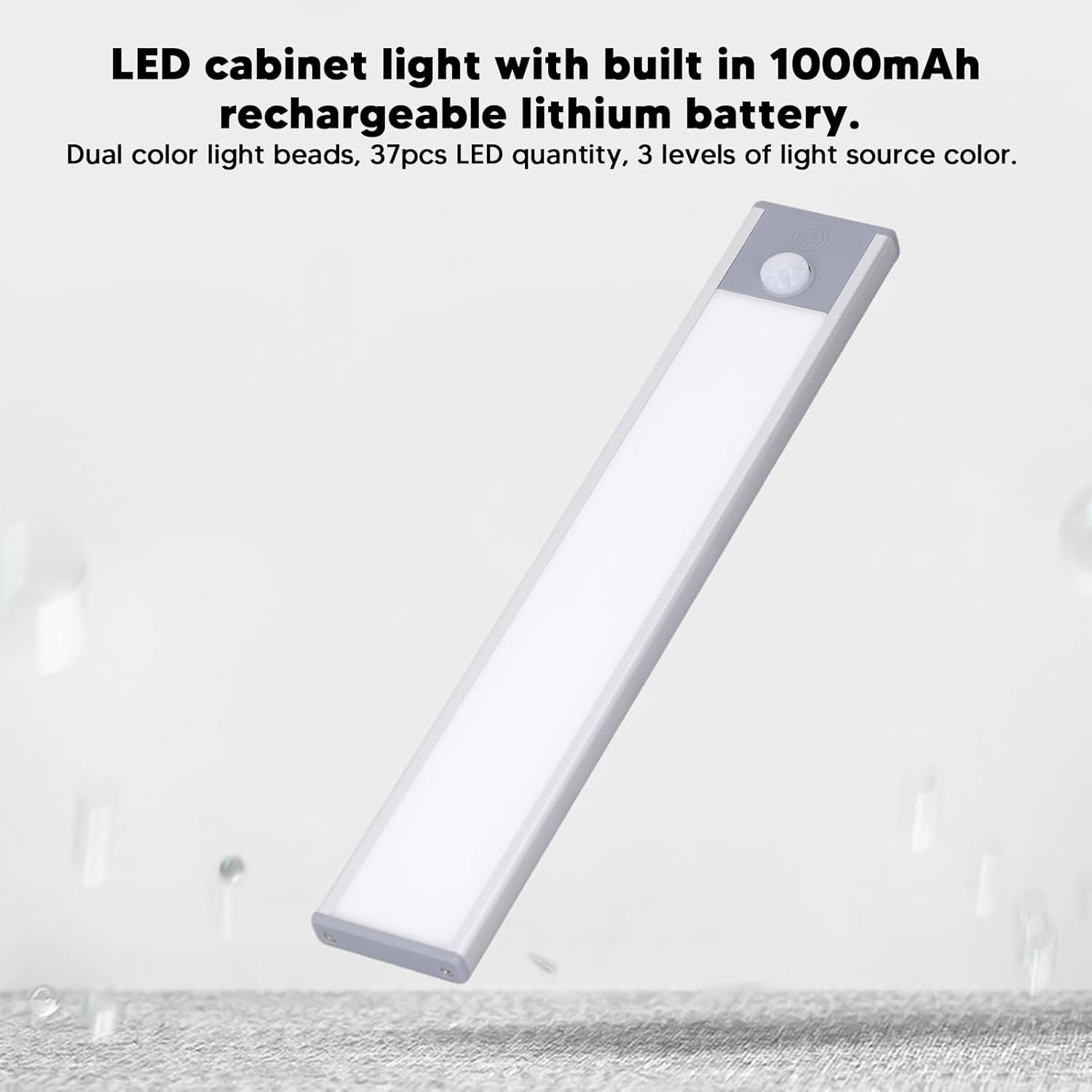 Walfront Motion Sensor LED Light Strips Rechargeable Under Cabinet Lighting Stick On Anywhere Night Light for Kitchen Bedroom
