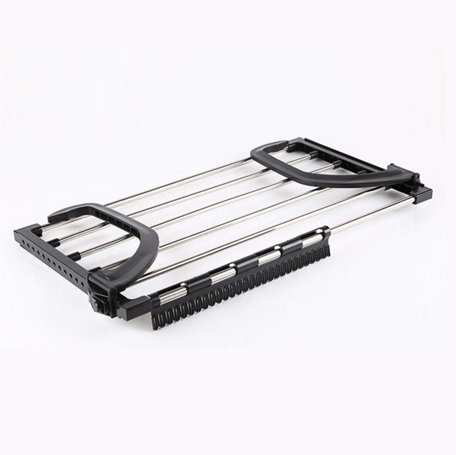 Stainless Steel Balcony Drying Shoe Rack Multi-Function Folding Window Diaper Drying Rack Laundry Clothes Dryer Portable Indoor Folding Drying Rack (Color : Black Size : Size 1)